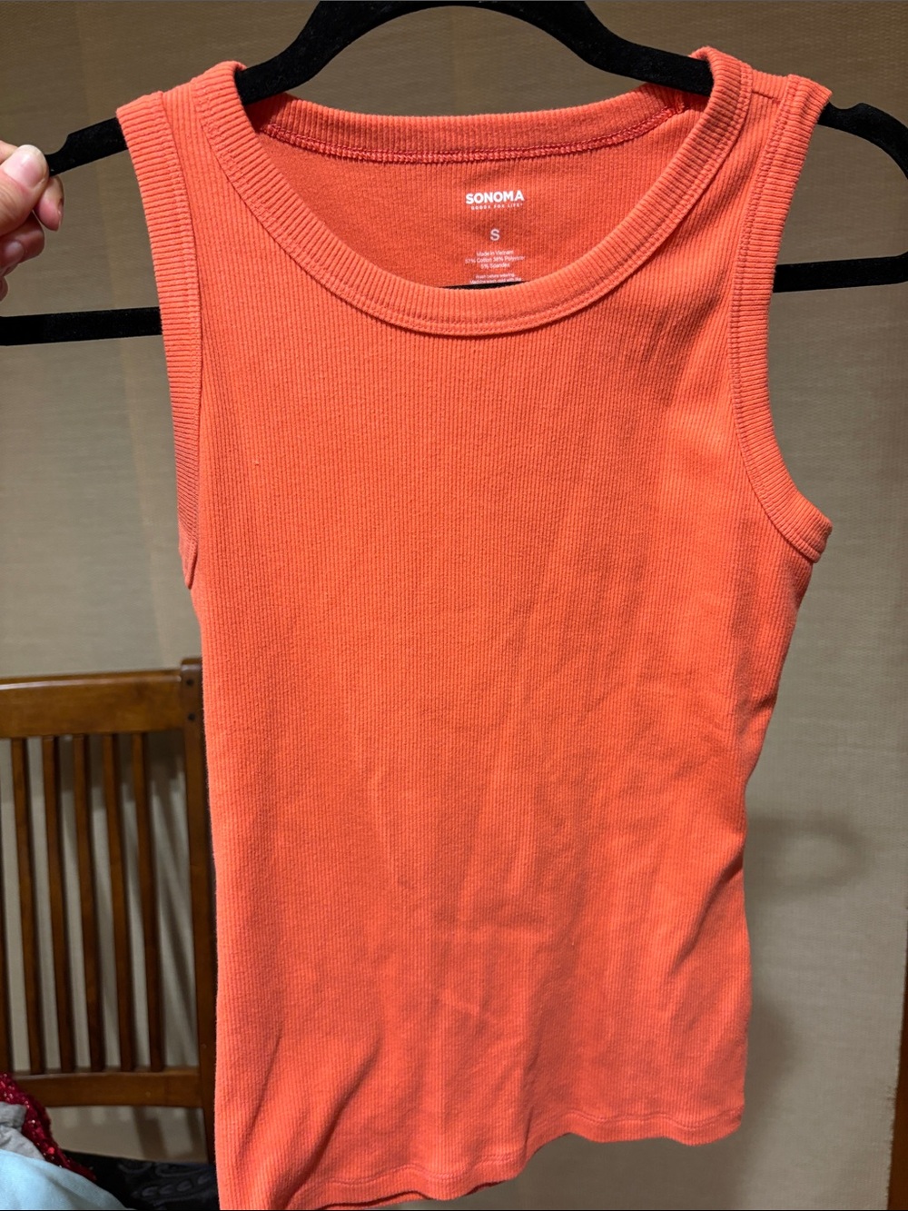 SONOMA Ribbed Tank Top in Coral Orange